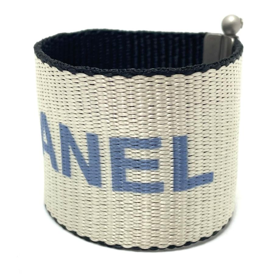 CHANEL シャネル ロゴ 99S ヴィンテージ ブレスレット ナイロン レディース シルバー系×ブルー | CHANEL | 01