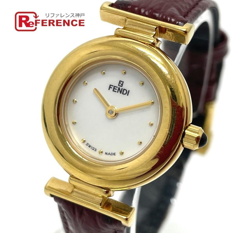 FENDI フェンディ 320L FFロゴ クオーツ レディース腕時計 GP/レザーベルト レディース ブラウン×ゴールド  :S-210720-29:リファレンス コレクション - 通販 - Yahoo!ショッピング