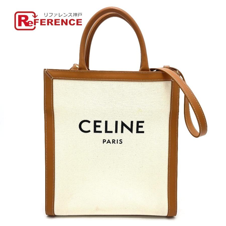 ヤ*ん様 セリーヌ バーティカル カバ トートバッグ 2way キャンバス レザ CELINE セリーヌ バーティカルカバ 2WAY トートバッグ レザー
