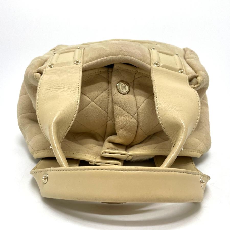 CHANEL シャネル CC ココマーク モコモコ ハンドバッグ ムートン/レザー レディース ベージュ×ゴールド金具 | CHANEL | 07