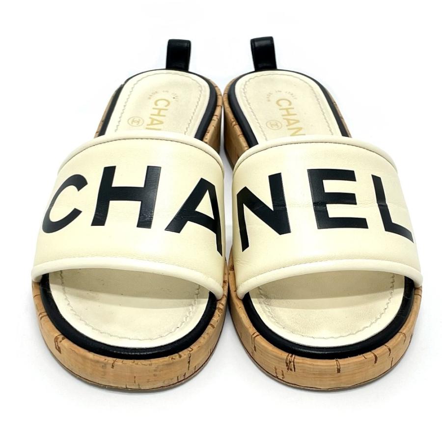 CHANEL シャネル G35799 CC ココマーク ミュール コルク サンダル