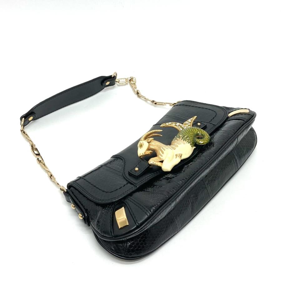 DOLCE&GABBANA ドルチェアンドガッバーナ 星座 モチーフ Capricorn ハンドバッグ ショルダーバッグ レザー ブラック レディース【中古】 |  | 01