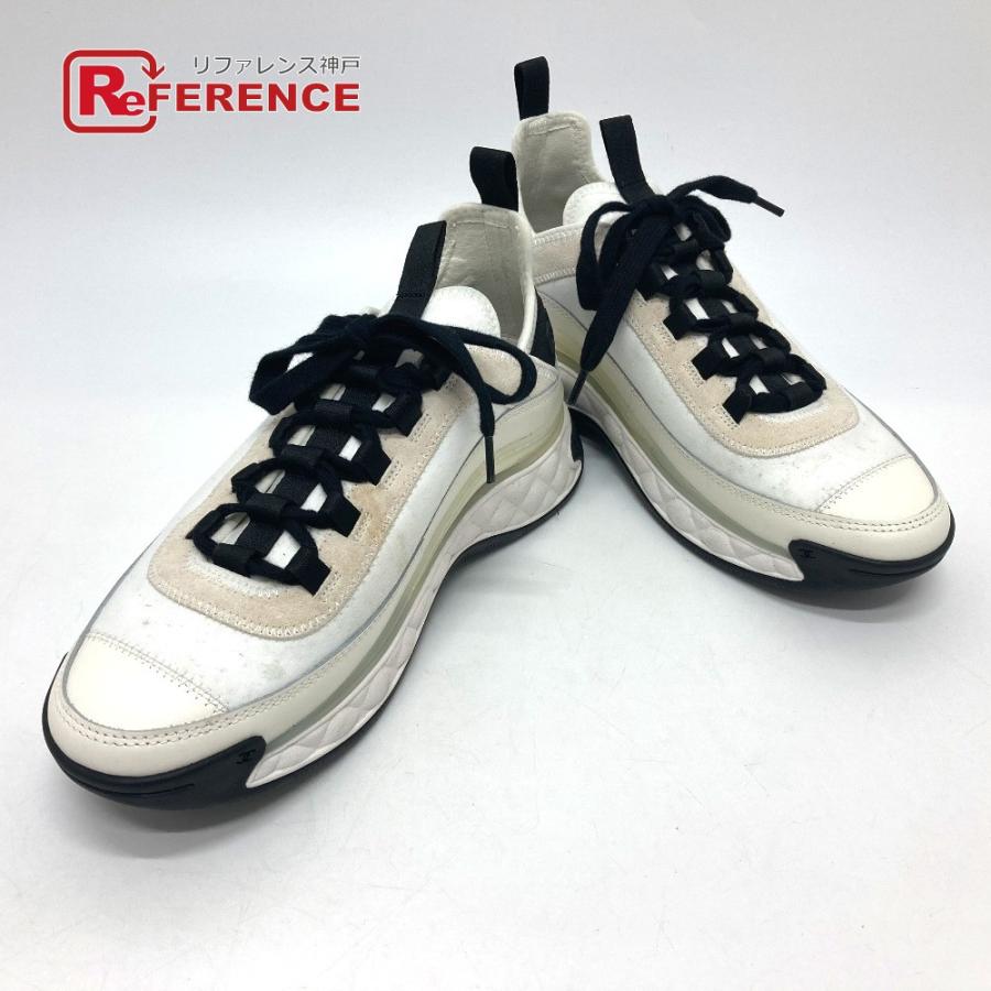 Chanel シャネル G Cc ココマーク ベルベット カーフ シューズ ファッション小物 スニーカー ホワイト レディース 中古 S 2311 12 リファレンス コレクション 通販 Yahoo ショッピング