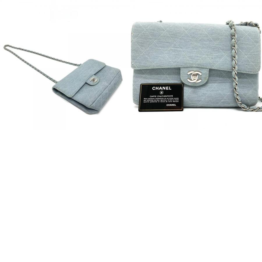 CHANEL シャネル CC ココマーク マトラッセ25 シングルチェーン チェーンバッグ ショルダーバッグ ジャージ ブルー レディース【中古】 | CHANEL | 09