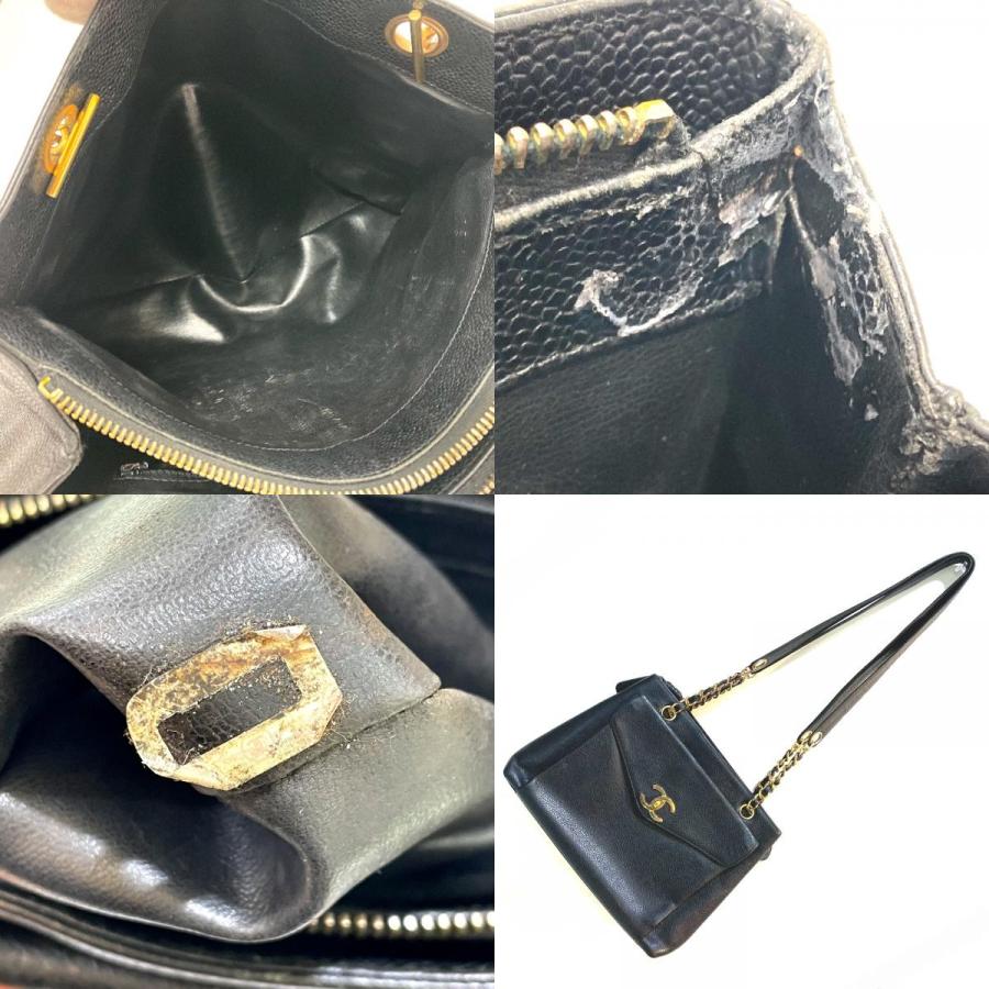 CHANEL シャネル ショルダーバッグ CC ココマーク キャビアスキン CHANEL（シャネル） CC ココマーク マトラッセ チェーン 肩掛け