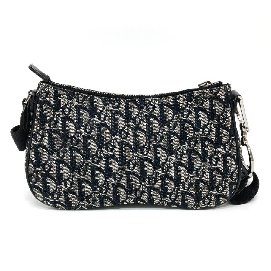 Christian Dior クリスチャンディオール トロッター サドルバッグ 斜め掛け ショルダーバッグ グレー×ブラック レディース【中古】 |  | 01