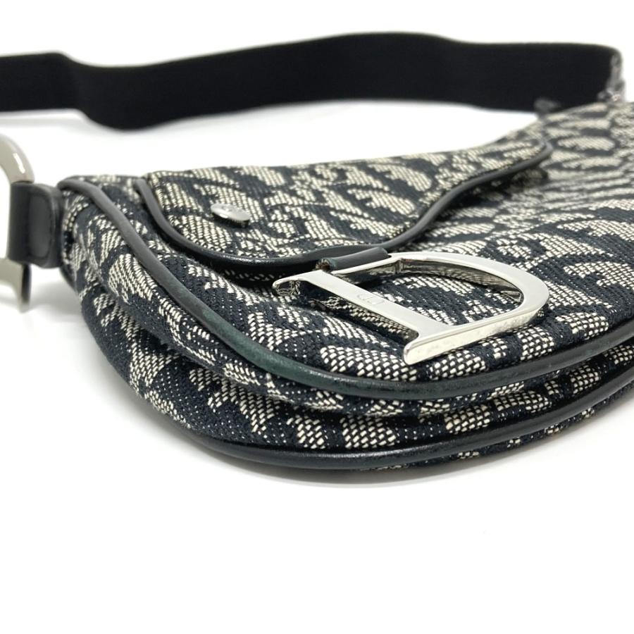 Christian Dior クリスチャンディオール トロッター サドルバッグ 斜め掛け ショルダーバッグ グレー×ブラック レディース【中古】 |  | 04