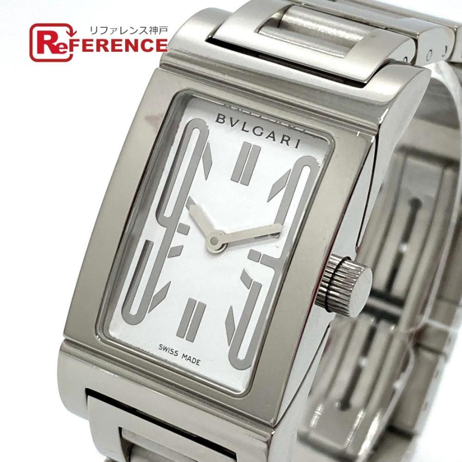 BVLGARI ブルガリ RT39S レッタンゴロ クオーツ 腕時計 SS シルバー レディース