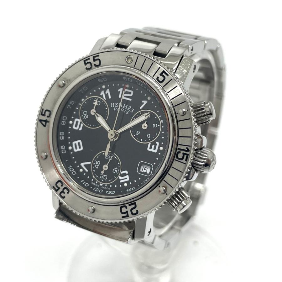 エルメス CL2.310 クリッパー ダイバーズ クロノ デイト 腕時計 SS