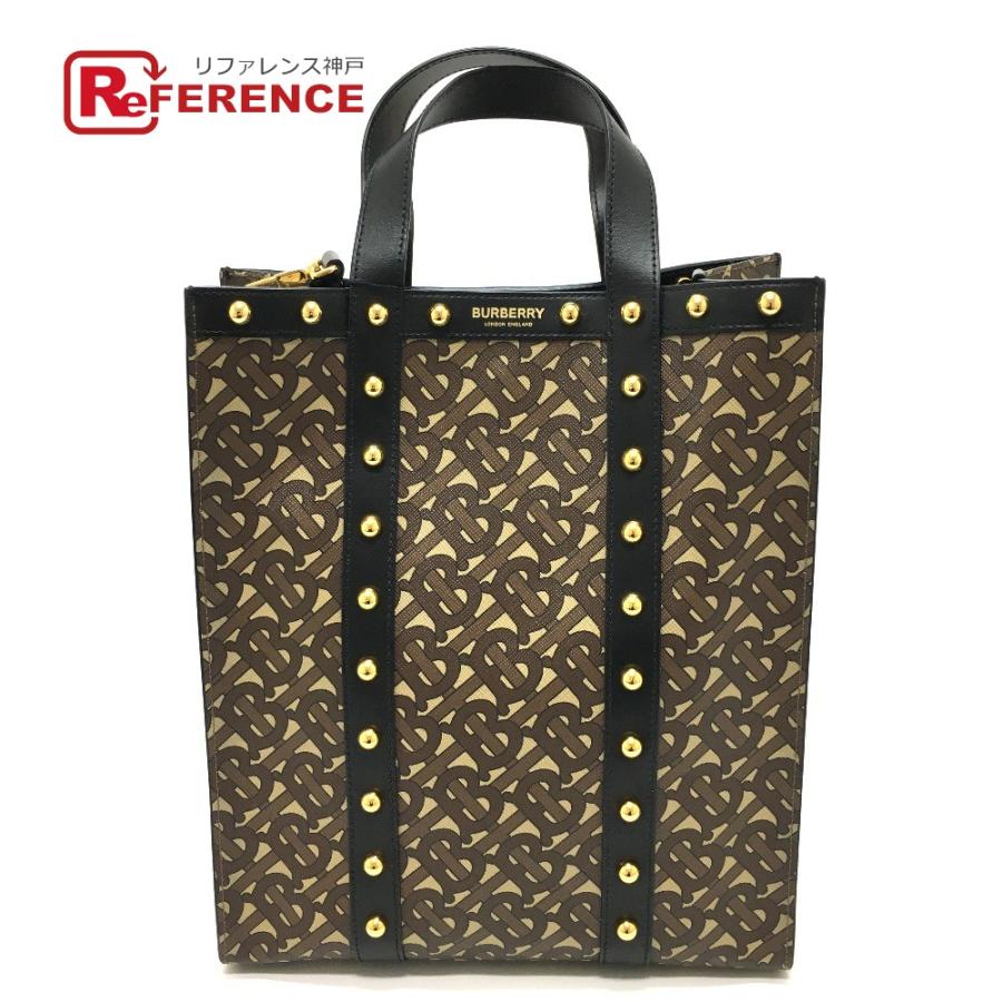 バーバリー BURBERRY TBモノグラム Eキャンバス レザー