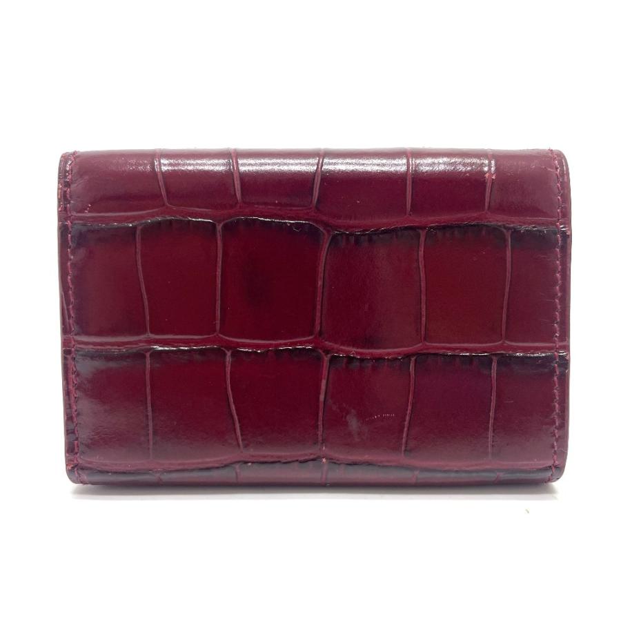 BALENCIAGA バレンシアガ 600212 Bロゴ 型押し コンパクト 3つ折り財布 レザー ボルドー レディース【中古】 | BALENCIAGA | 01