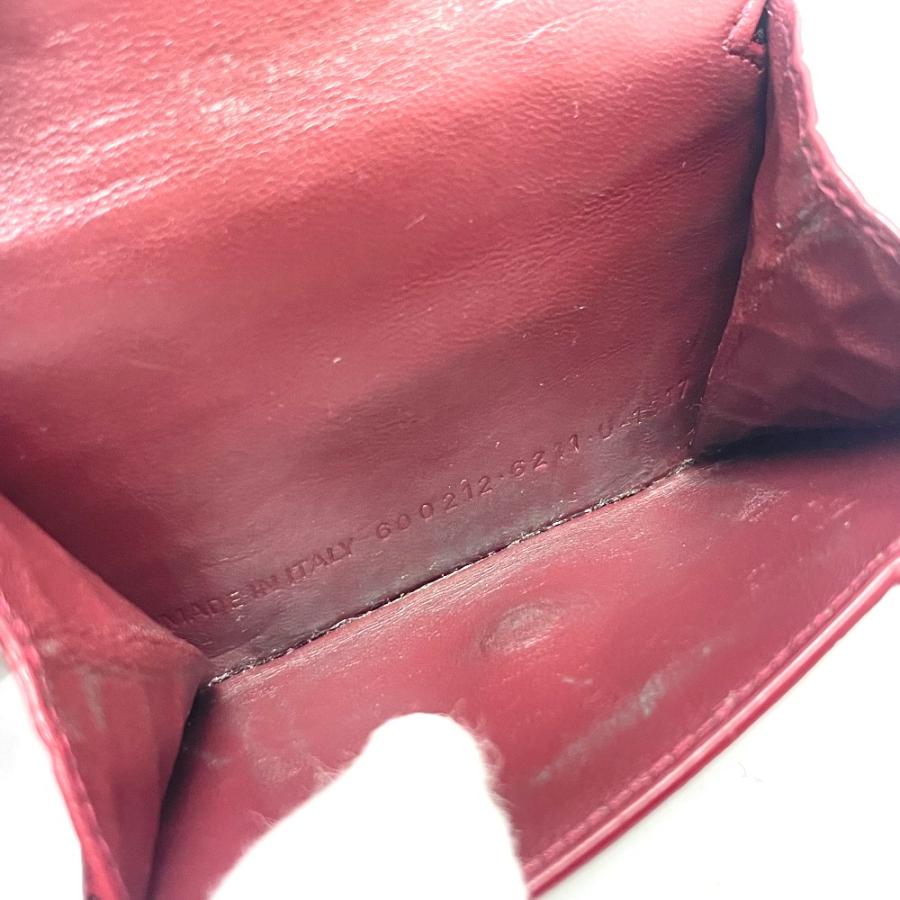 BALENCIAGA バレンシアガ 600212 Bロゴ 型押し コンパクト 3つ折り財布 レザー ボルドー レディース【中古】 | BALENCIAGA | 07