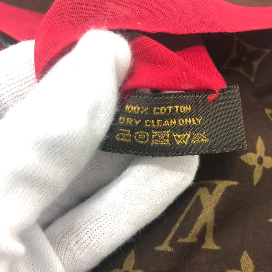 LOUIS VUITTON ルイヴィトン モノグラム チェリー スカーフ ハンカチ コットン ブラウン レディース【中古】 | LOUIS VUITTON | 05