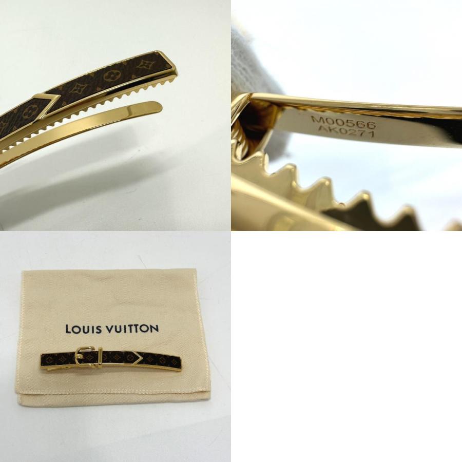 LOUIS VUITTON ルイヴィトン M00566 モノグラム バレッタ ループ ヘアアクセサリー バレッタ GP ブラウン レディース【中古】の画像