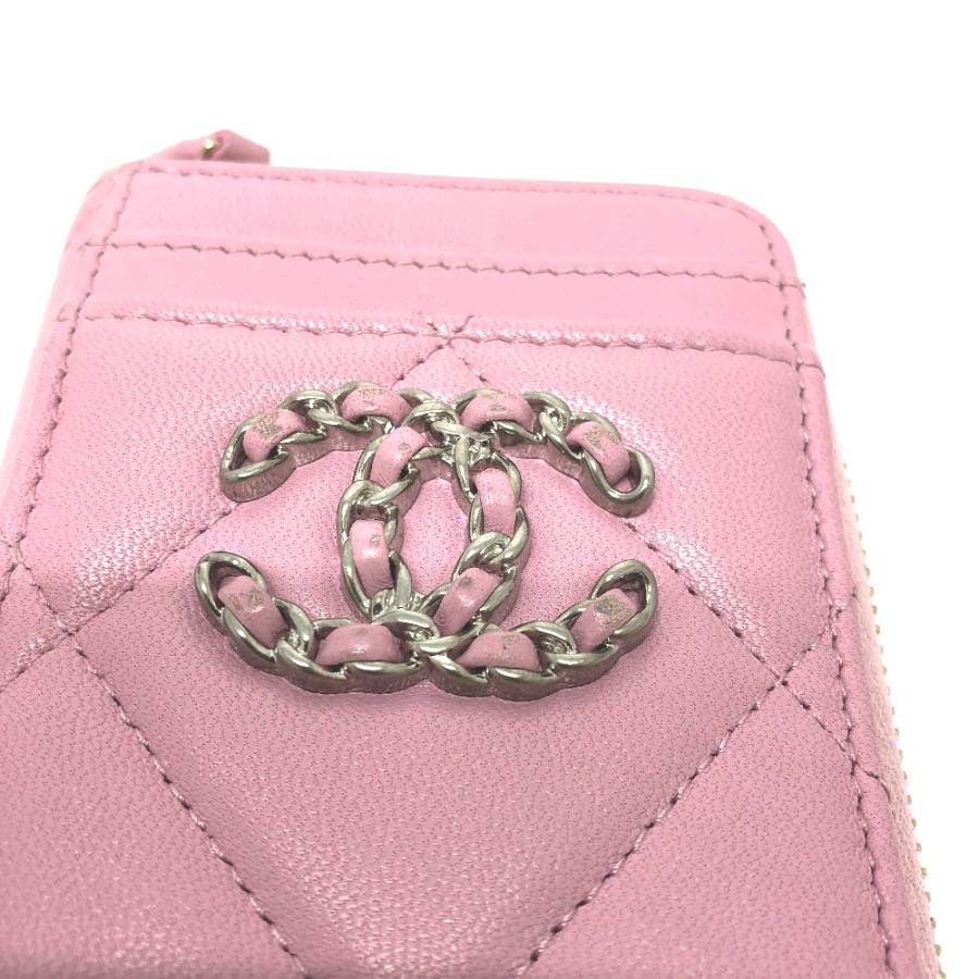 CHANEL シャネル ココマーク CC マトラッセ/カードケース ウォレット/サイフ コインケース ラムスキン ピンク レディース【中古】 | CHANEL | 03