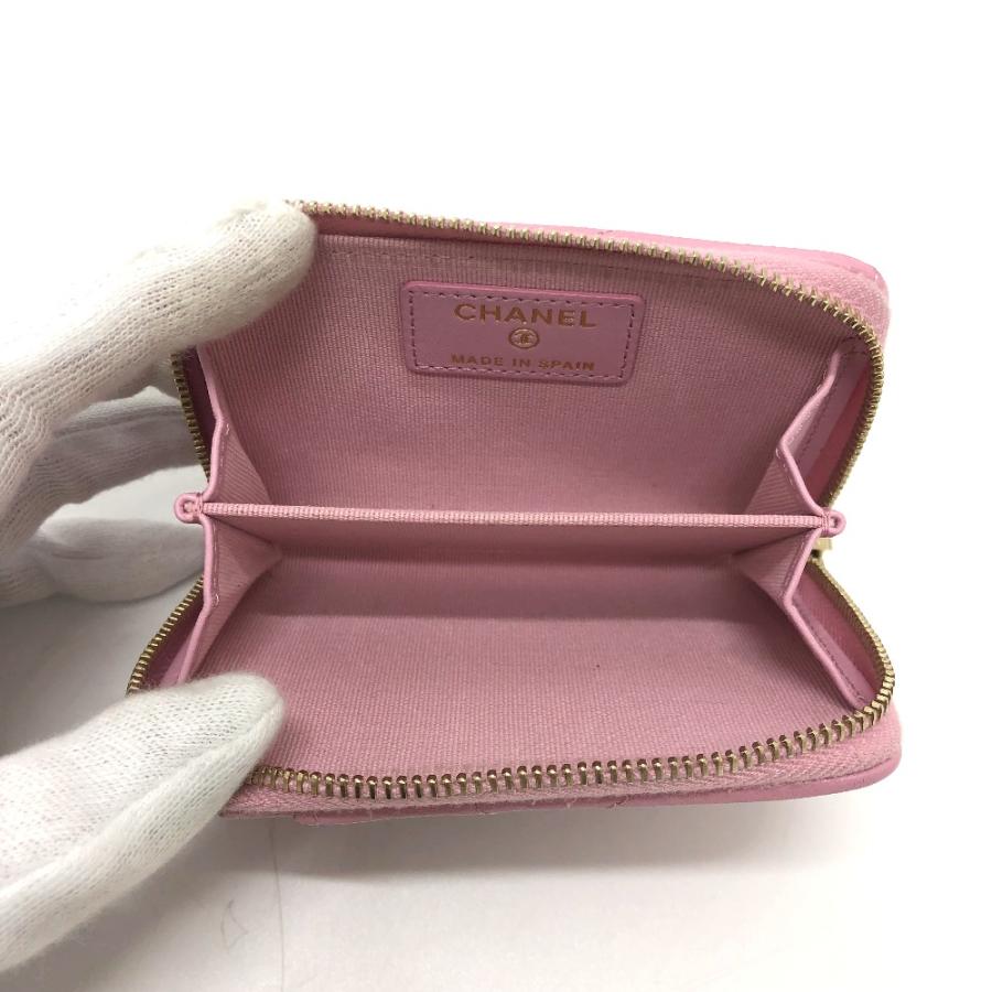 CHANEL シャネル ココマーク CC マトラッセ/カードケース ウォレット/サイフ コインケース ラムスキン ピンク レディース【中古】 | CHANEL | 05