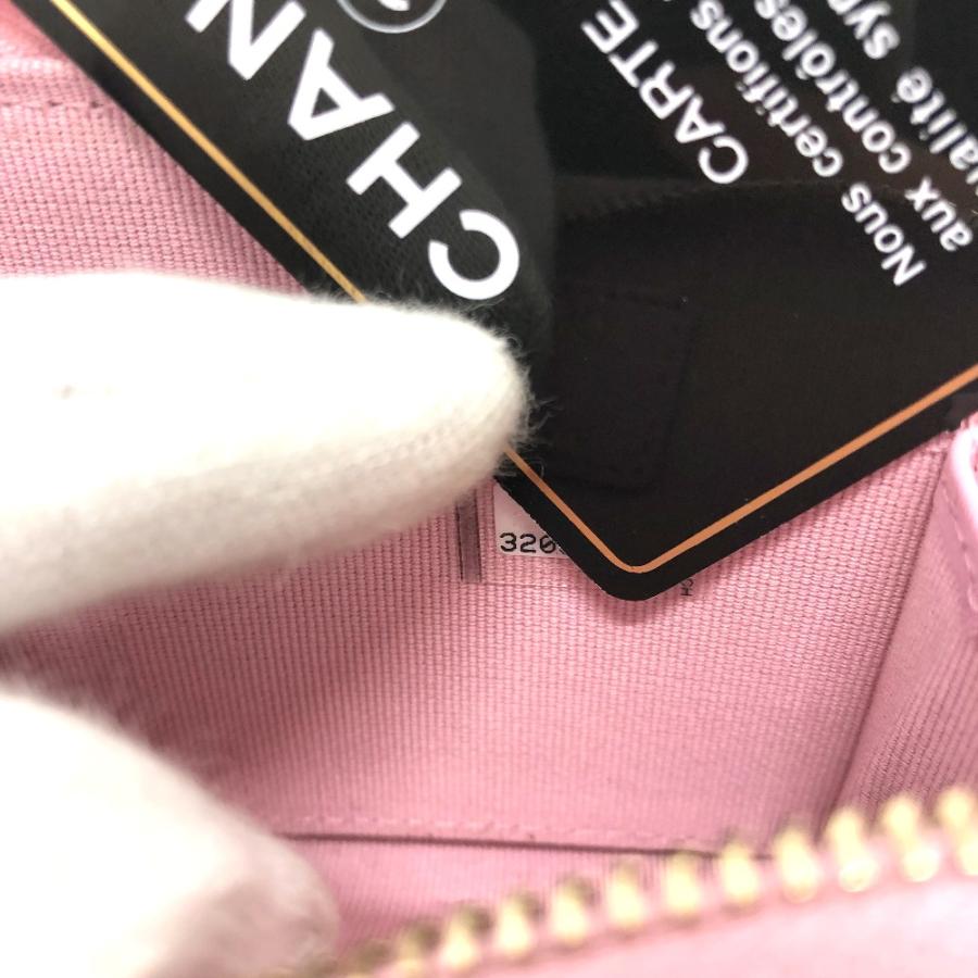 CHANEL シャネル ココマーク CC マトラッセ/カードケース ウォレット/サイフ コインケース ラムスキン ピンク レディース【中古】 | CHANEL | 07