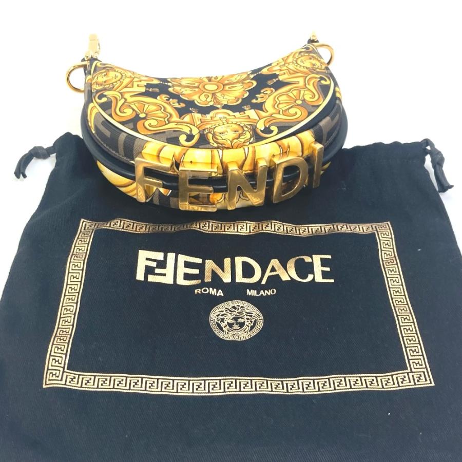 FENDI フェンディ 7AS089 ナノ フェンディグラフィ フェンダーチェ FENDACE ヴェルサーチ VERSACE ハンドバッグ 【中古】新品同様 | FENDI | 09