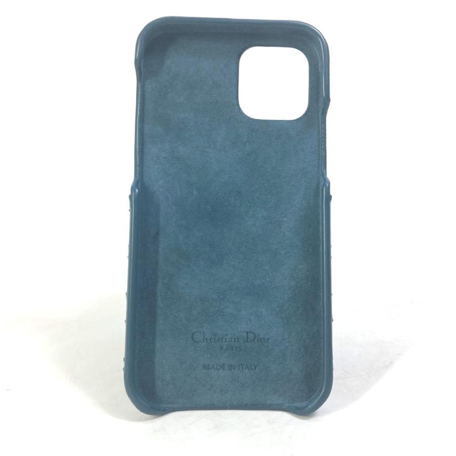 Christian Dior クリスチャンディオール レディディオール カナージュ iPhone12/12Pro iPhoneケース レザー ネイビー レディース【中古】 |  | 01