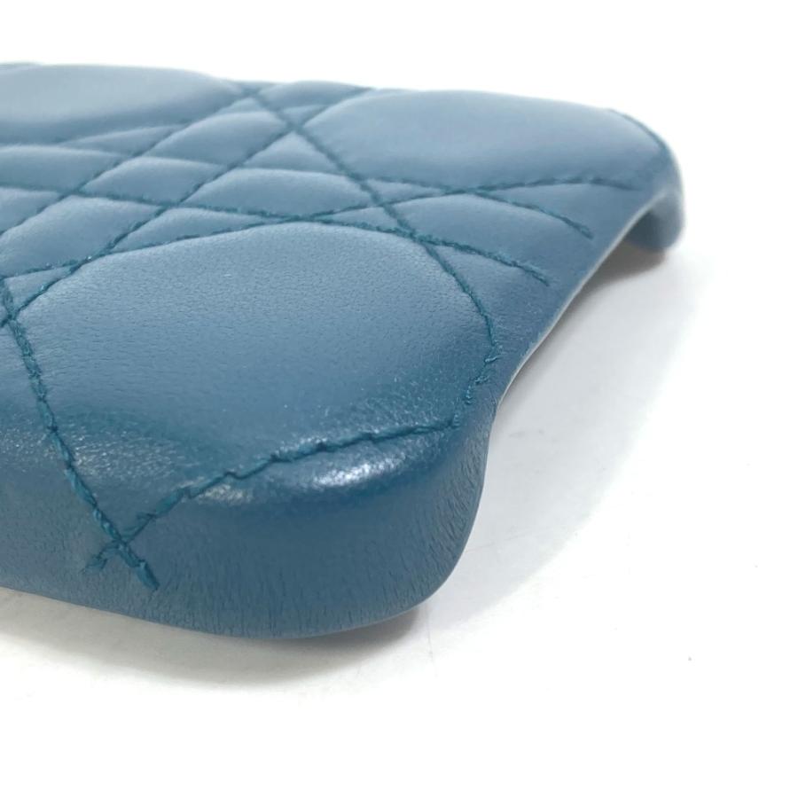 Christian Dior クリスチャンディオール レディディオール カナージュ iPhone12/12Pro iPhoneケース レザー ネイビー レディース【中古】 |  | 02