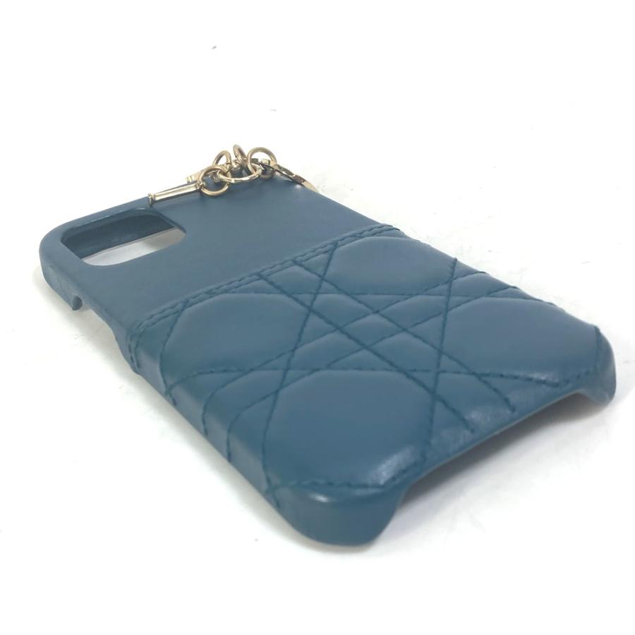 Christian Dior クリスチャンディオール レディディオール カナージュ iPhone12/12Pro iPhoneケース レザー ネイビー レディース【中古】 |  | 06