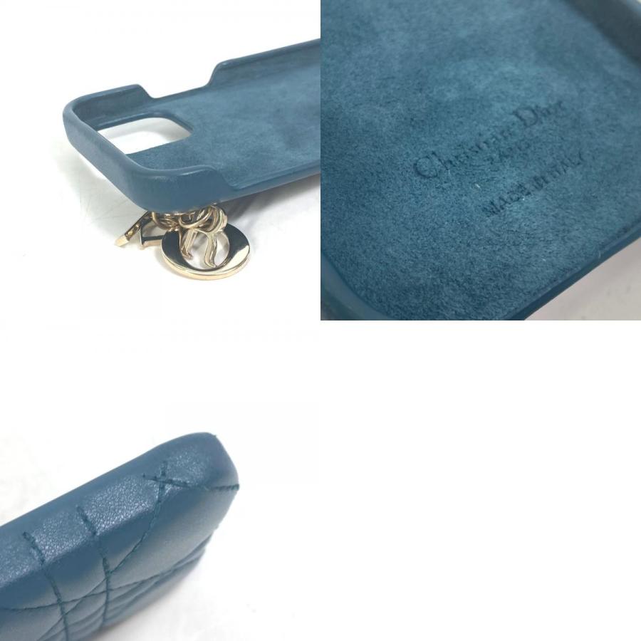 Christian Dior クリスチャンディオール レディディオール カナージュ iPhone12/12Pro iPhoneケース レザー ネイビー レディース【中古】 |  | 09