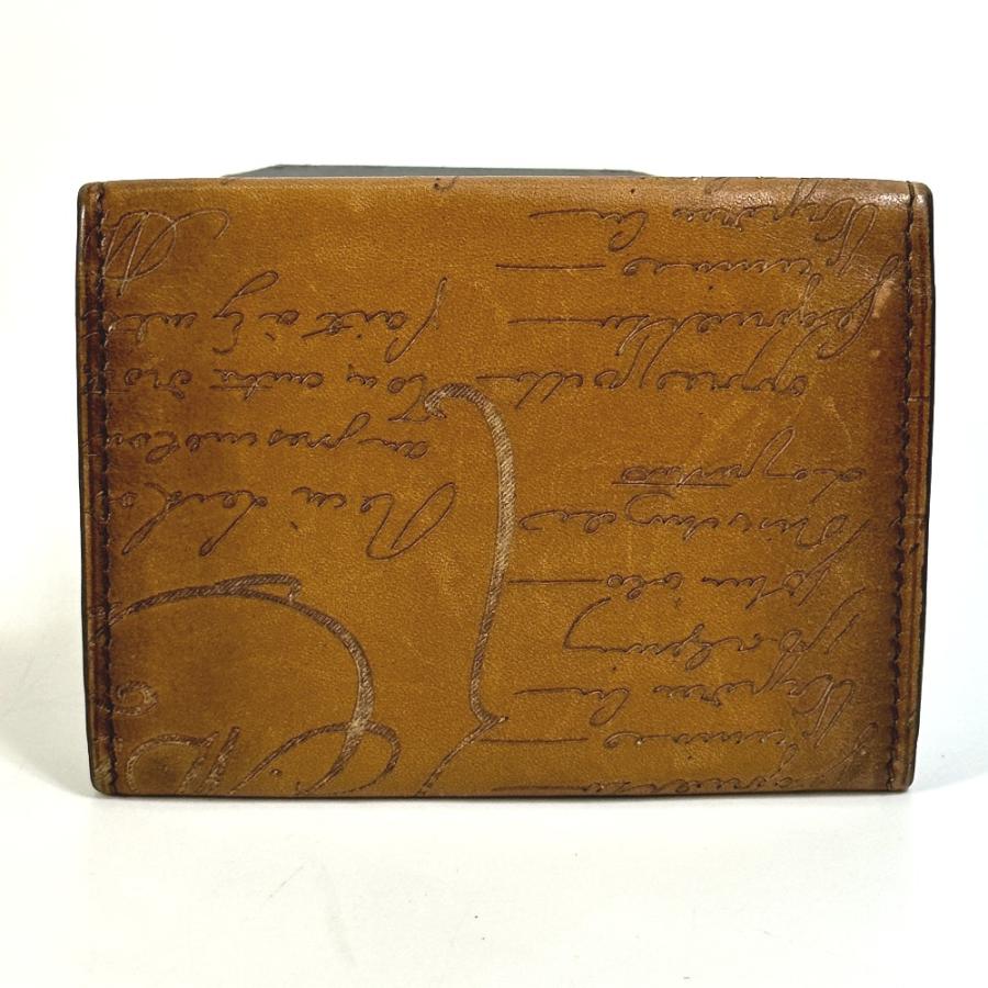 【美品】Berluti カードケース 名刺入れ カリグラフィー ブラウン Berluti ベルルッティ カリグラフィティ パスケース 名刺入れ カード