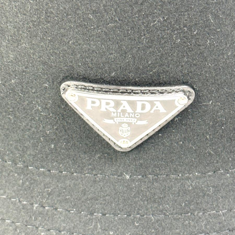 PRADA プラダ 2HC267 トライアングルロゴ バケット ハット ウール ブラック ユニセックス【中古】未使用 | PRADA | 03