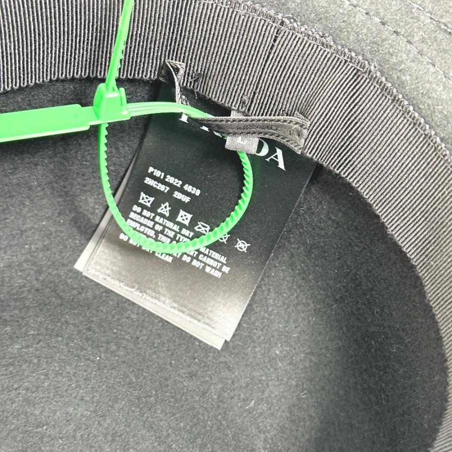 PRADA プラダ 2HC267 トライアングルロゴ バケット ハット ウール ブラック ユニセックス【中古】未使用 | PRADA | 06