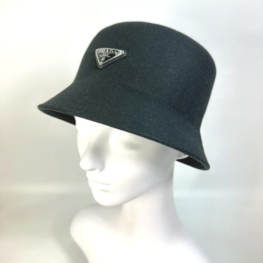 PRADA プラダ 2HC267 トライアングルロゴ バケット ハット ウール ブラック ユニセックス【中古】未使用 | PRADA | 08