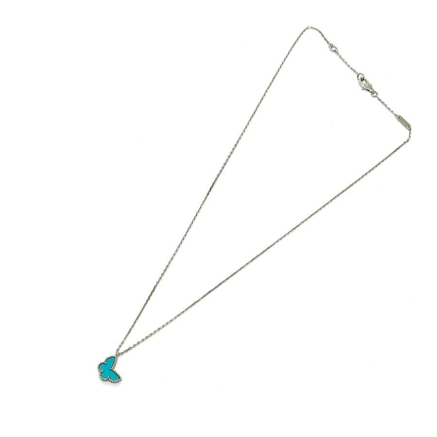美品 Van Cleef & Arpels ヴァンクリーフ＆アーペル スウィート アルハンブラ パピヨン ネックレス ターコイズ ブルー レディース【中古】 |  | 01