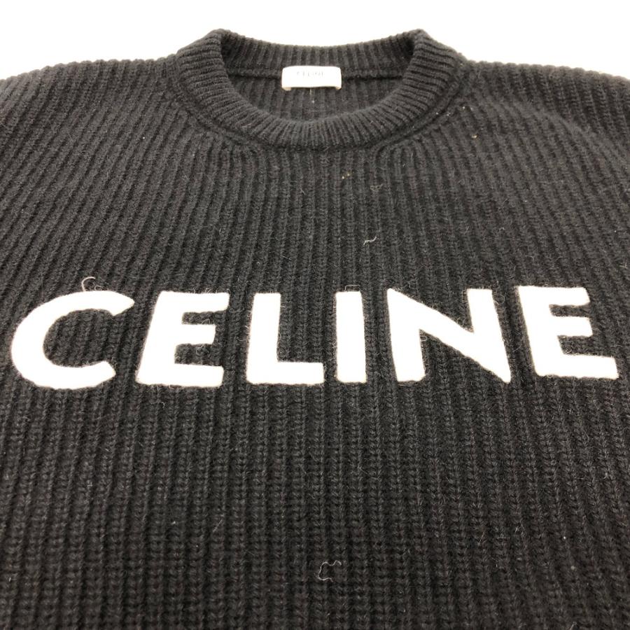 CELINE セリーヌ 2A19R205O エディ期 ロゴ パーカー ブラック メンズ【中古】の画像