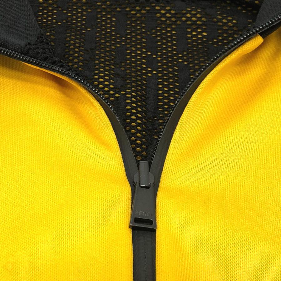 FENDI フェンディ FAF640 トラックジャケット リバーシブル メッシュ ズッカ ジャケット ブラック/イエロー メンズ【中古】 | FENDI | 06