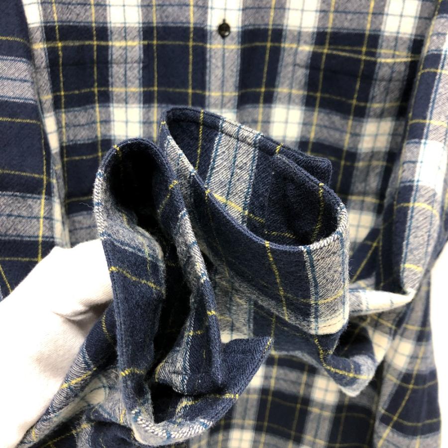 CELINE セリーヌ 2C555198O チェック Checked Wool Loose Shirt 長袖シャツ ネイビー メンズ【中古】 | CELINE | 04