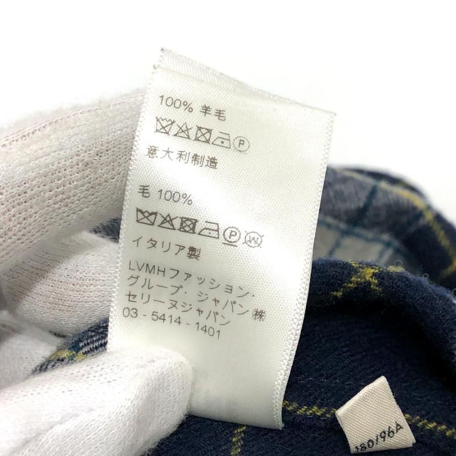 CELINE セリーヌ 2C555198O チェック Checked Wool Loose Shirt 長袖シャツ ネイビー メンズ【中古】 | CELINE | 09