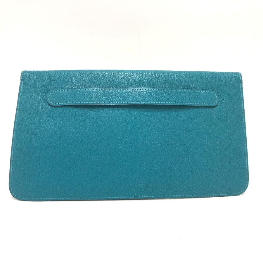 HERMES エルメス ストッパー シェーヌダンクル フラット セカンド ポーチ ブルージーン レディース【中古】_1