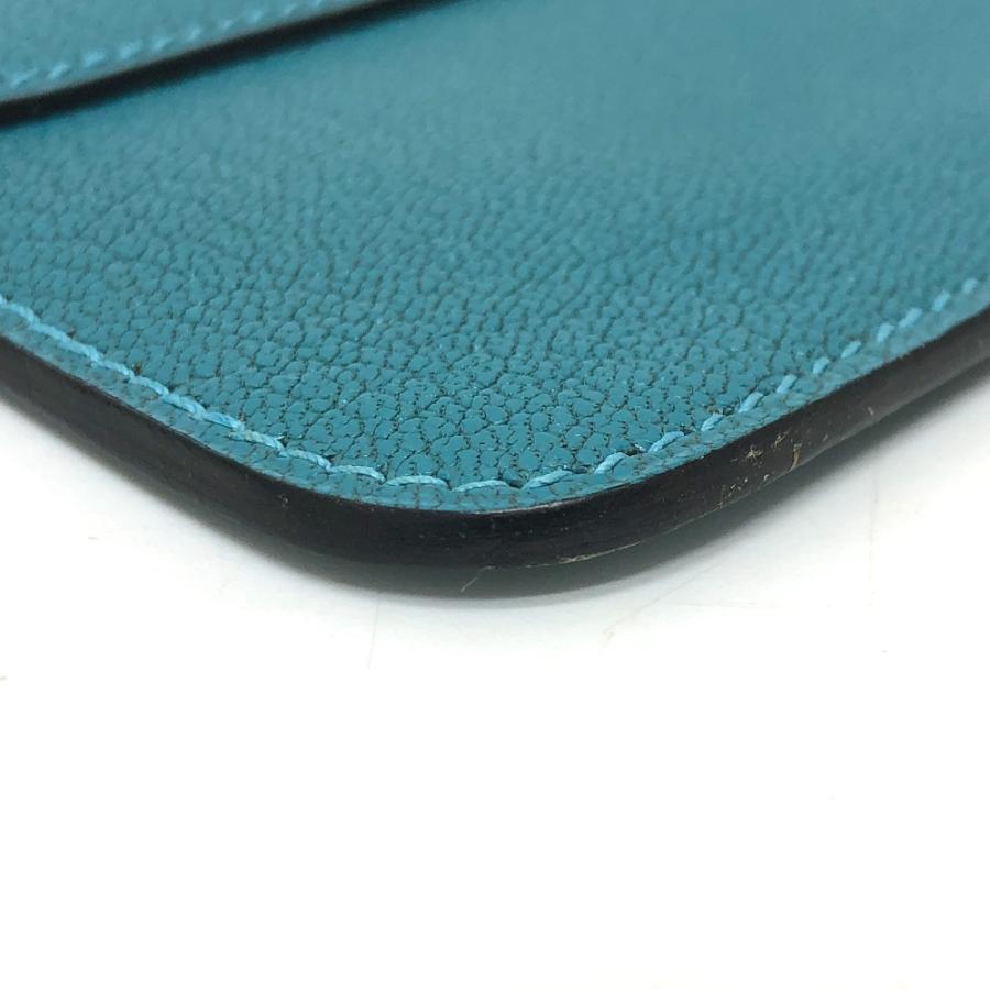 HERMES エルメス ストッパー シェーヌダンクル フラット セカンド ポーチ ブルージーン レディース【中古】_4