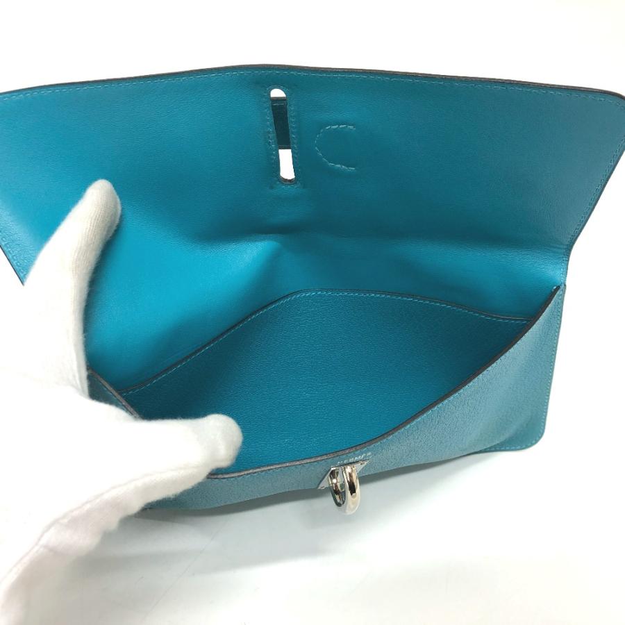 HERMES エルメス ストッパー シェーヌダンクル フラット セカンド ポーチ ブルージーン レディース【中古】_6