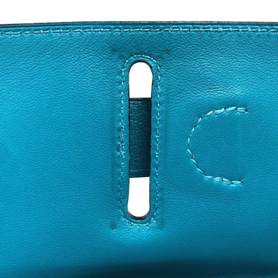HERMES エルメス ストッパー シェーヌダンクル フラット セカンド ポーチ ブルージーン レディース【中古】_7