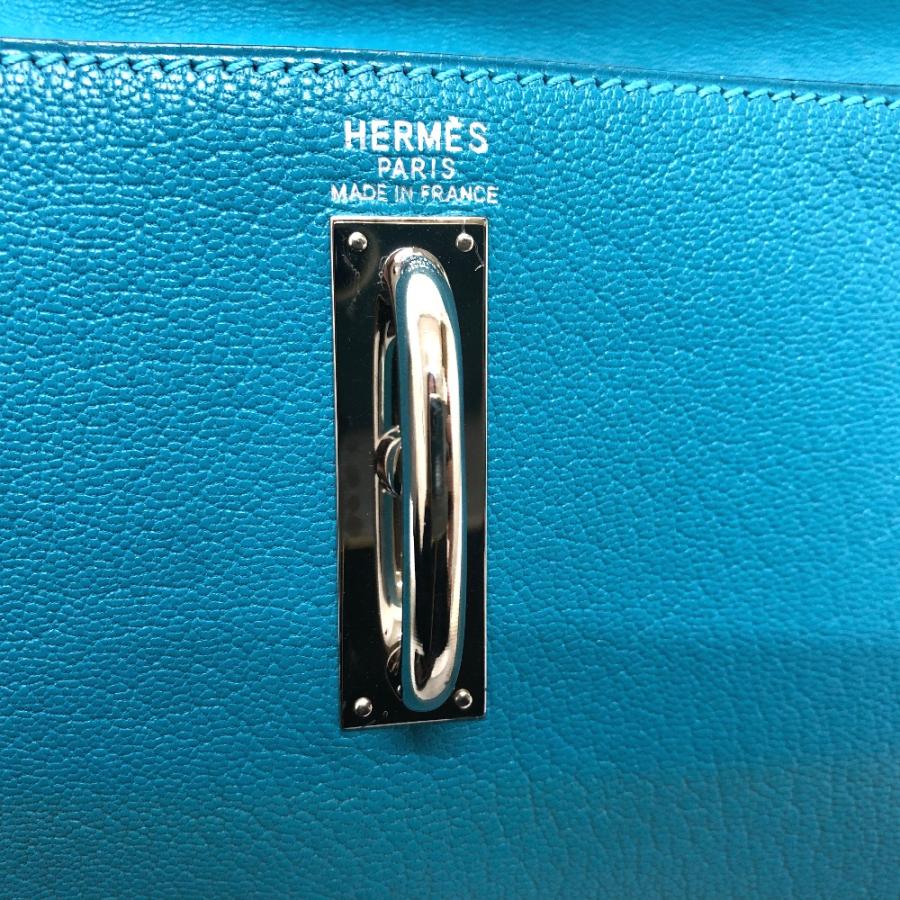 HERMES エルメス ストッパー シェーヌダンクル フラット セカンド ポーチ ブルージーン レディース【中古】_8
