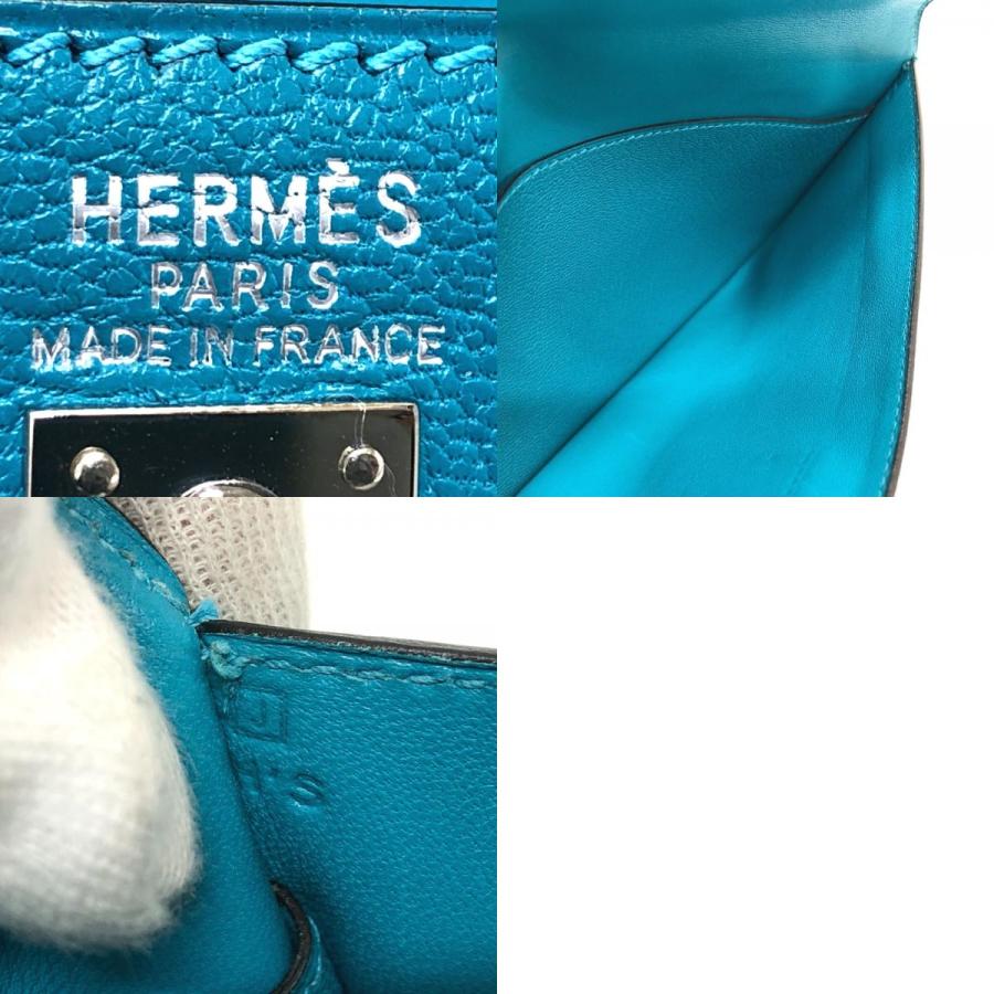 HERMES エルメス ストッパー シェーヌダンクル フラット セカンド ポーチ ブルージーン レディース【中古】_9