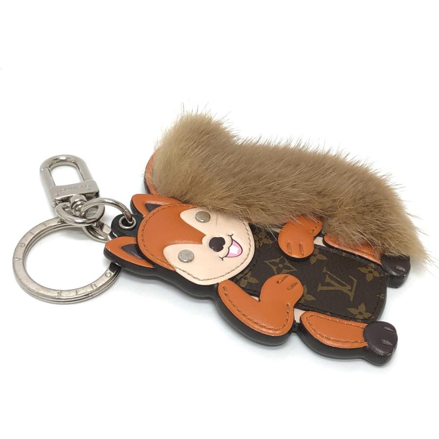 LOUIS VUITTON ルイヴィトン M00345 モノグラム ポルト クレ・スクワーラル  キーリング バッグチャーム ブラウン レディース【中古】 | LOUIS VUITTON | 02