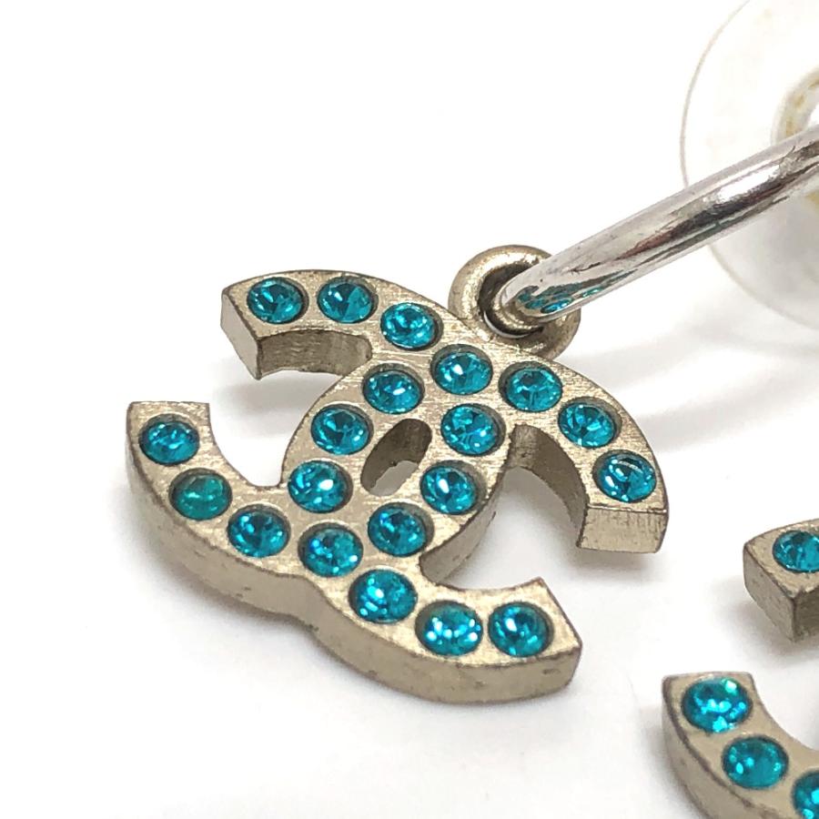 CHANEL シャネル 06P ココマーク ラインストーン ピアス シルバー レディース【中古】 | CHANEL | 02