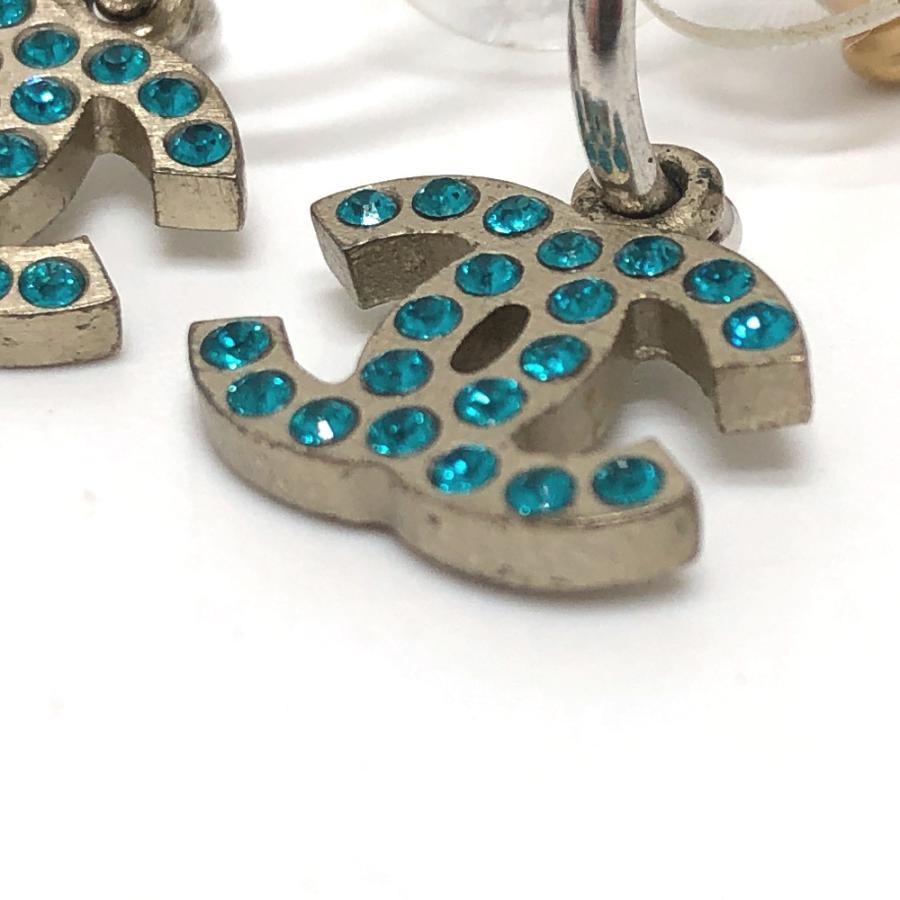 CHANEL シャネル 06P ココマーク ラインストーン ピアス シルバー レディース【中古】 | CHANEL | 03