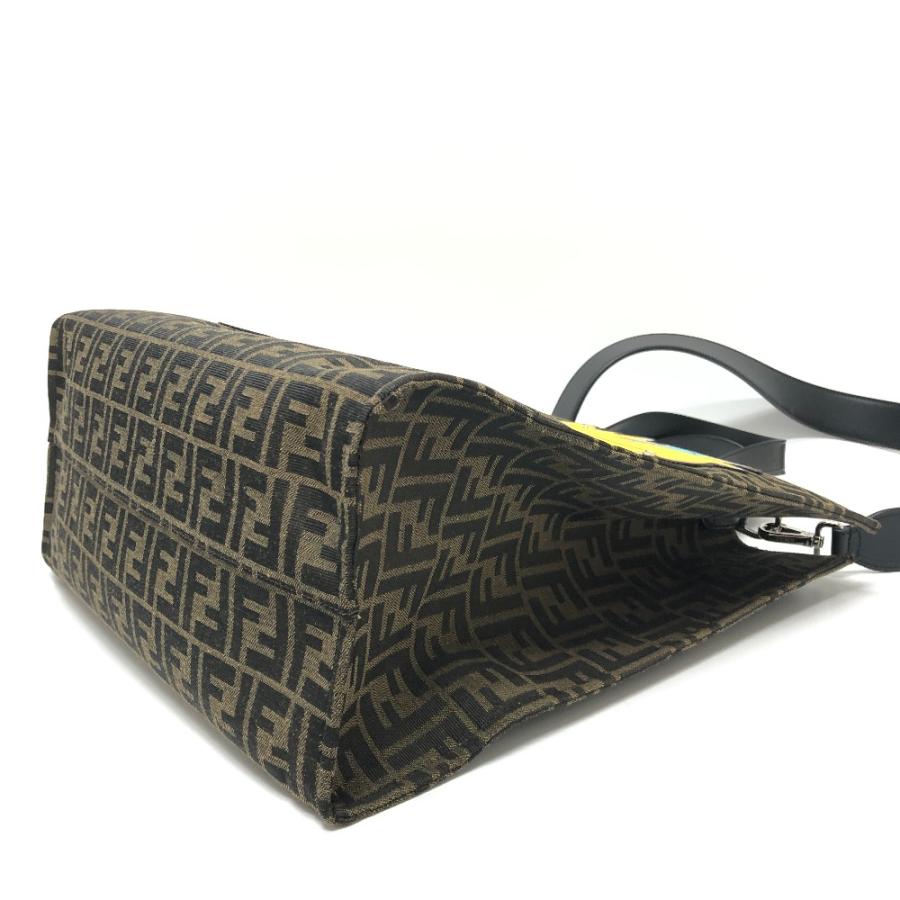 新品同様 FENDI フェンディ ポケモン カイリュー 2WAY ショルダーバッグ カバン肩掛け ズッカ トートバッグ ブラウン レディース【中古】 | FENDI | 05
