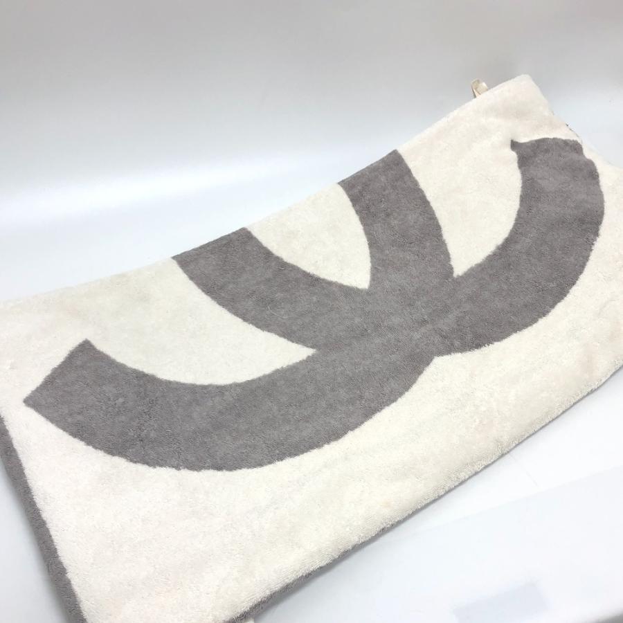 シャネル CHANEL CC ココマーク ロゴ  スポーツライン ブランケット  ビーチタオル  タオル タオル コットン ホワイト CHANEL（シャネル） CC ココマーク ロゴ ブランケット ビーチタオル