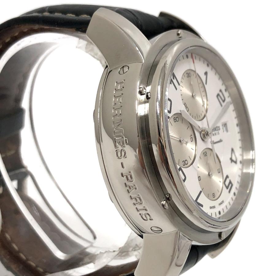 HERMES エルメス CP1.910 クリッパー クロノ  自動巻き クロノグラフ デイト 腕時計 時計 ウォッチ 腕時計 シルバー メンズ【中古】 | HERMES | 03