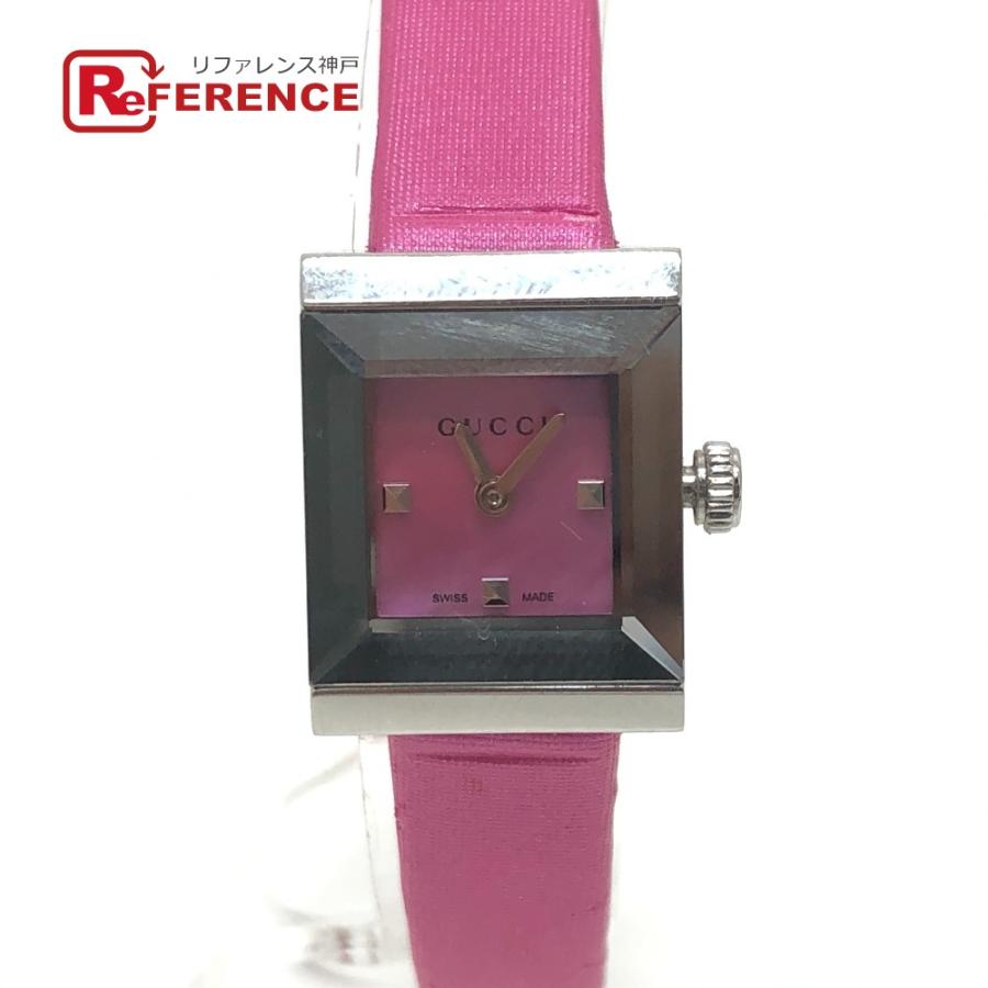 【美品・電池新品】GUCCI 128.5 GG ピンク シェル スクエア 腕時計 GUCCI グッチ 128.5 ピンクシェル クォーツ 腕時計 時計 ウォッチ