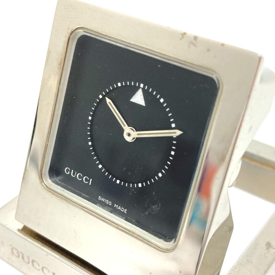 GUCCI テーブル時計 GUCCI 〇〇 グッチ Gマーク テーブルクロック YC210005 ブラウン