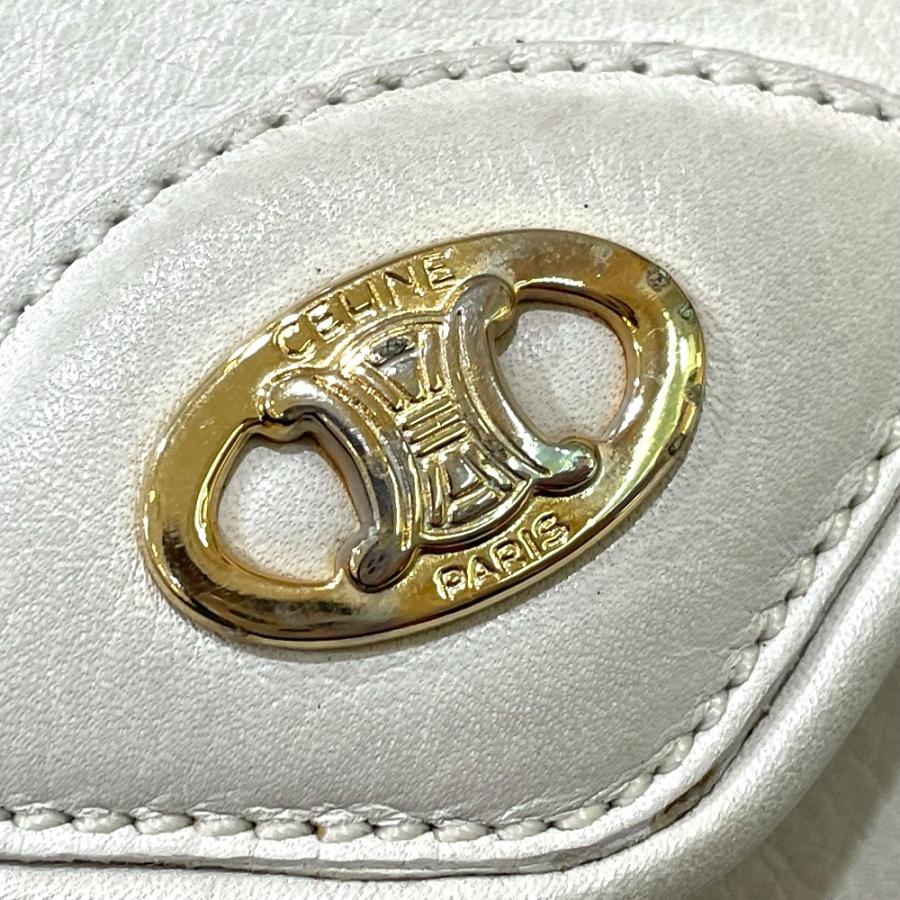 CELINE セリーヌ ヴィンテージ 斜め掛け マカダム金具 ショルダーバッグ ホワイト レディース【中古】 | CELINE | 02
